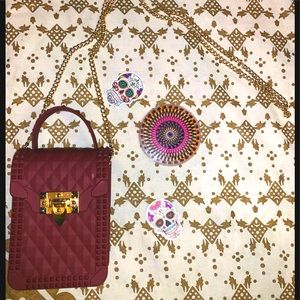 womens mauve chain crossbody purse